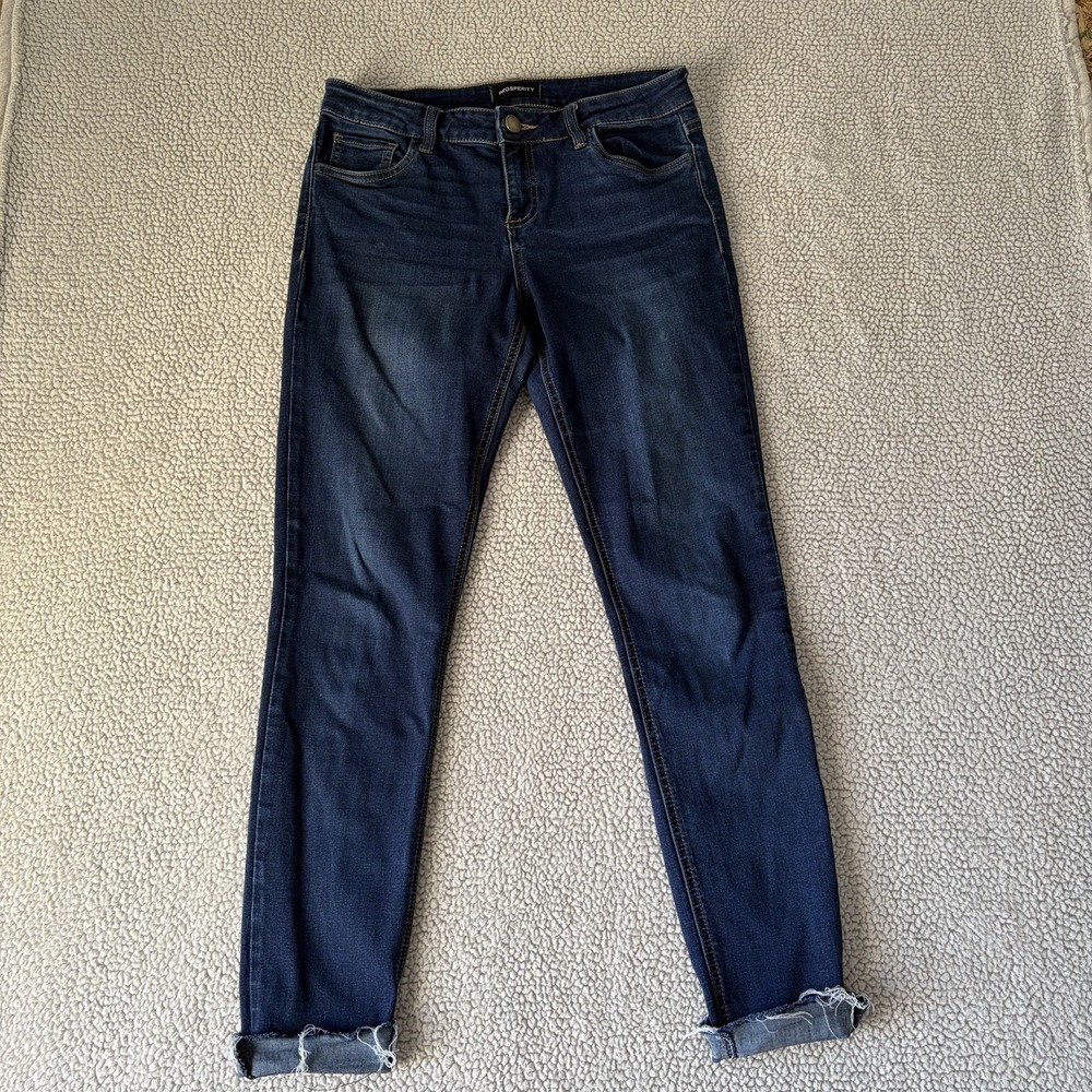 Prosperity Skinny Stretch Blue Jeans Womens‎ Size 29 raw hem dark wash